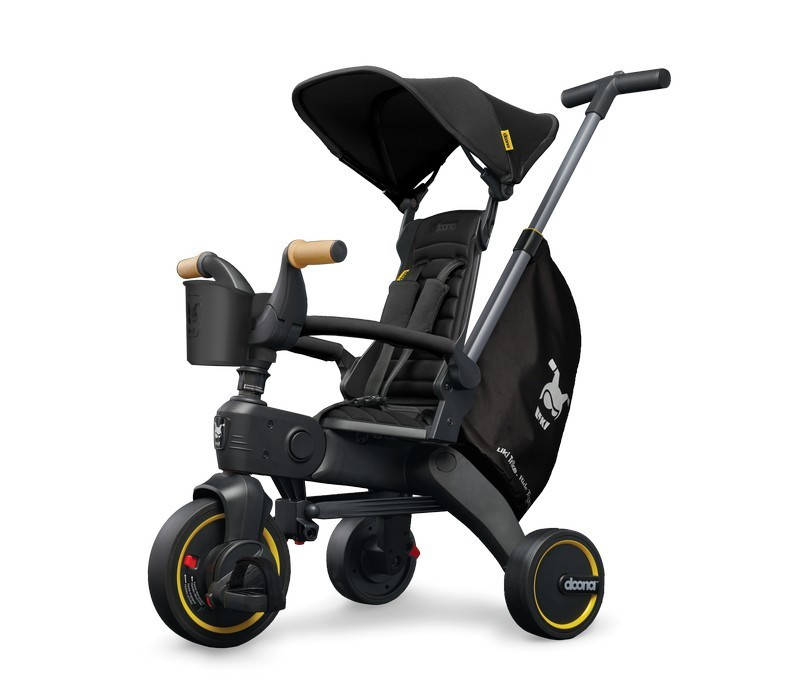 

Складной трехколесный велосипед 5 в 1 Doona Liki Trike S5 Nitro Black + подстаканник, Черный