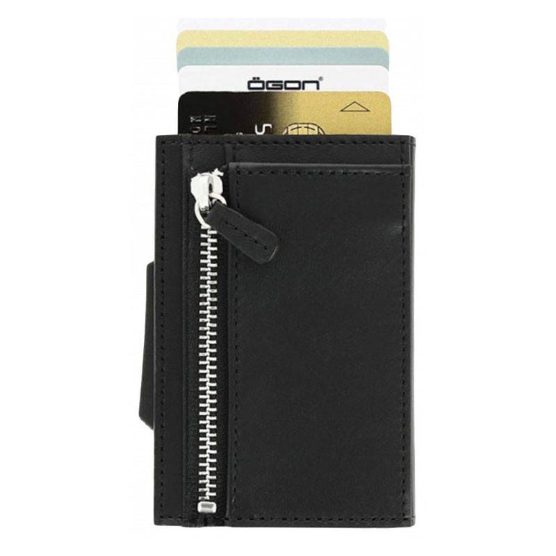 

Картхолдер-кошелек на молнии OGON CASCADE SLIM ZIPPER, черно-серый