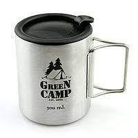 

Термокружка Green Camp 2 ручки, крышка, Зелёный