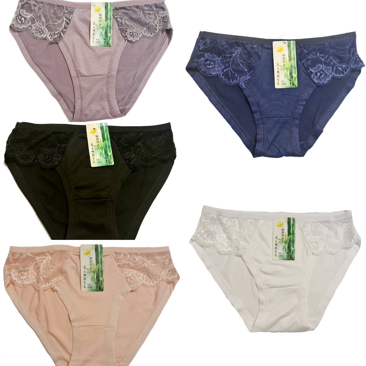 

Классические бамбуковые трусики с гипюром Нарядные