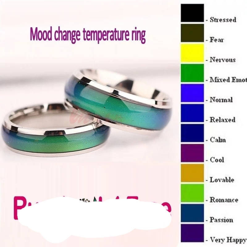 

Кольцо хамелеон mood ring меняет цвет в зависимости от температуры тела.
