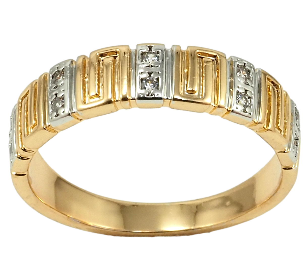 

Кольцо Xuping Позолота 18K + Родий "Узор с вставками циркония" р.16,17,17.5,18,18.5