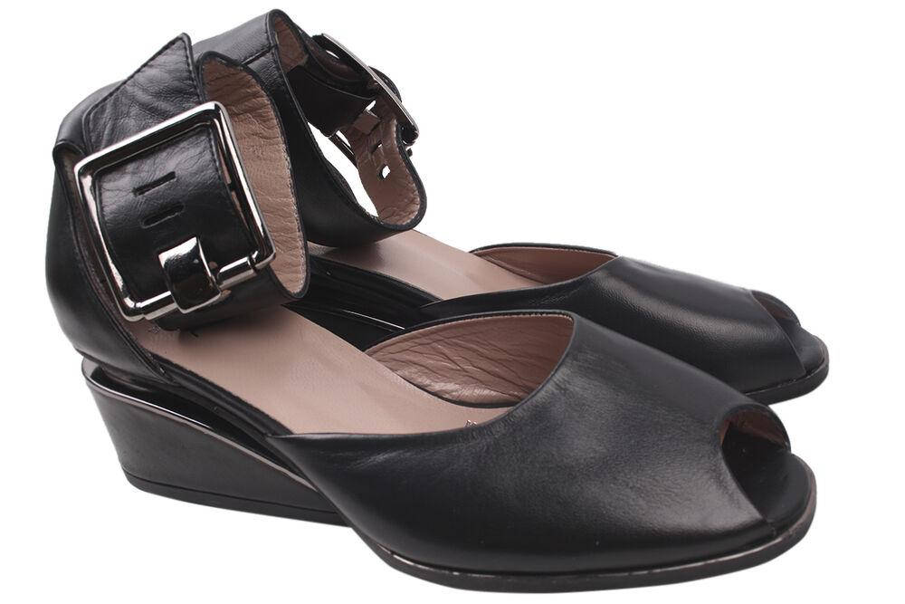 

Босоножки на каблуке женские Aquamarin натуральная кожа, цвет черный