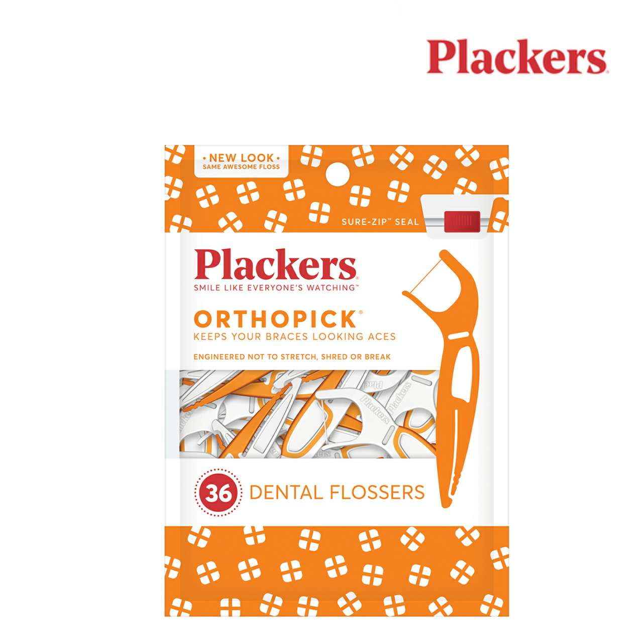 

Флоссы с держателем Plackers Orthopick для брекетов 36 шт