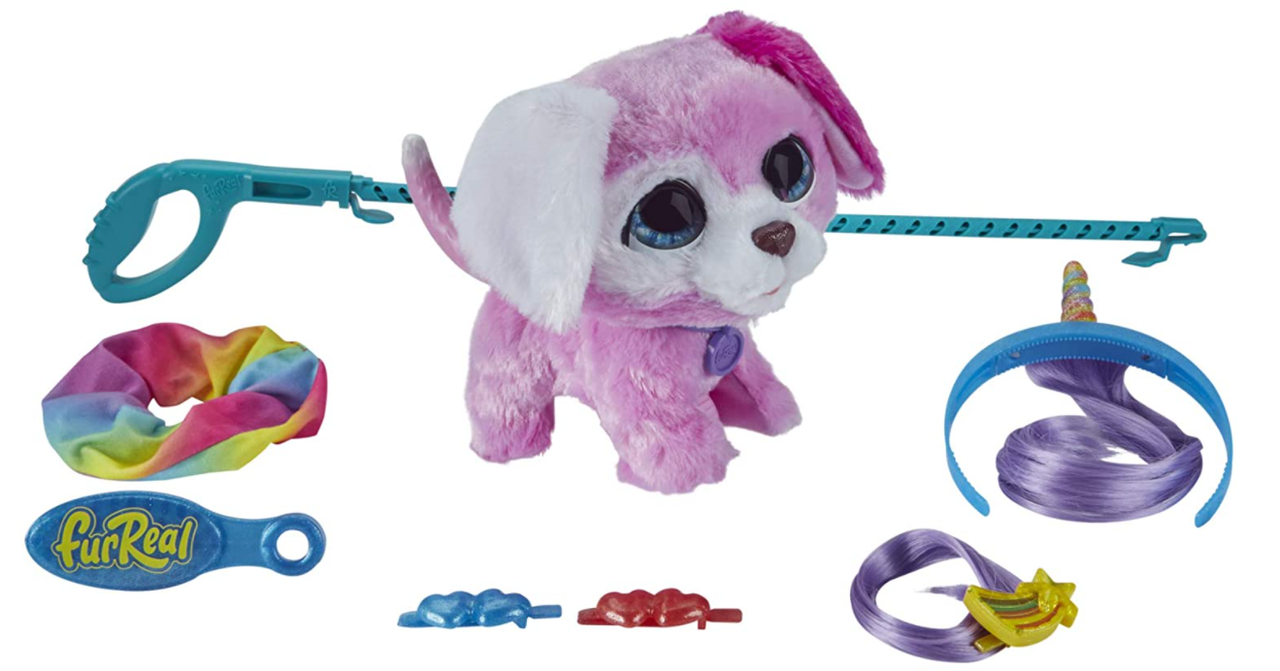 

Интерактивная игрушка Гламурный питомец щенок на поводке FurReal Friends Glamalots Interactive Pet Toy К, Розовый