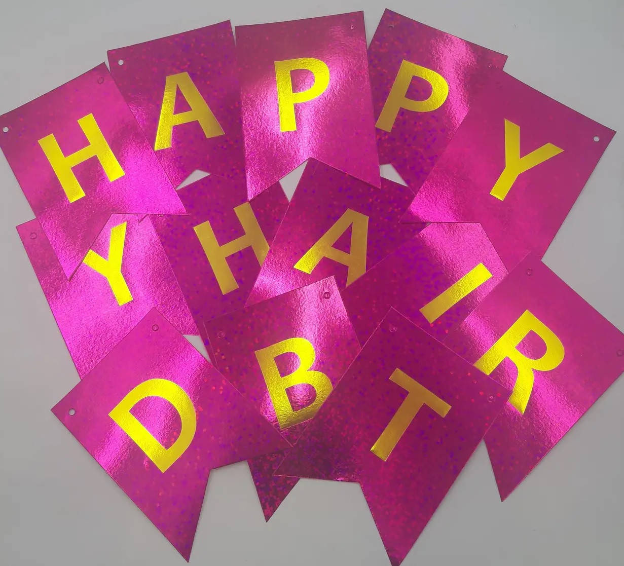 

Гирлянда "Happy Birthday", малиновая лазер