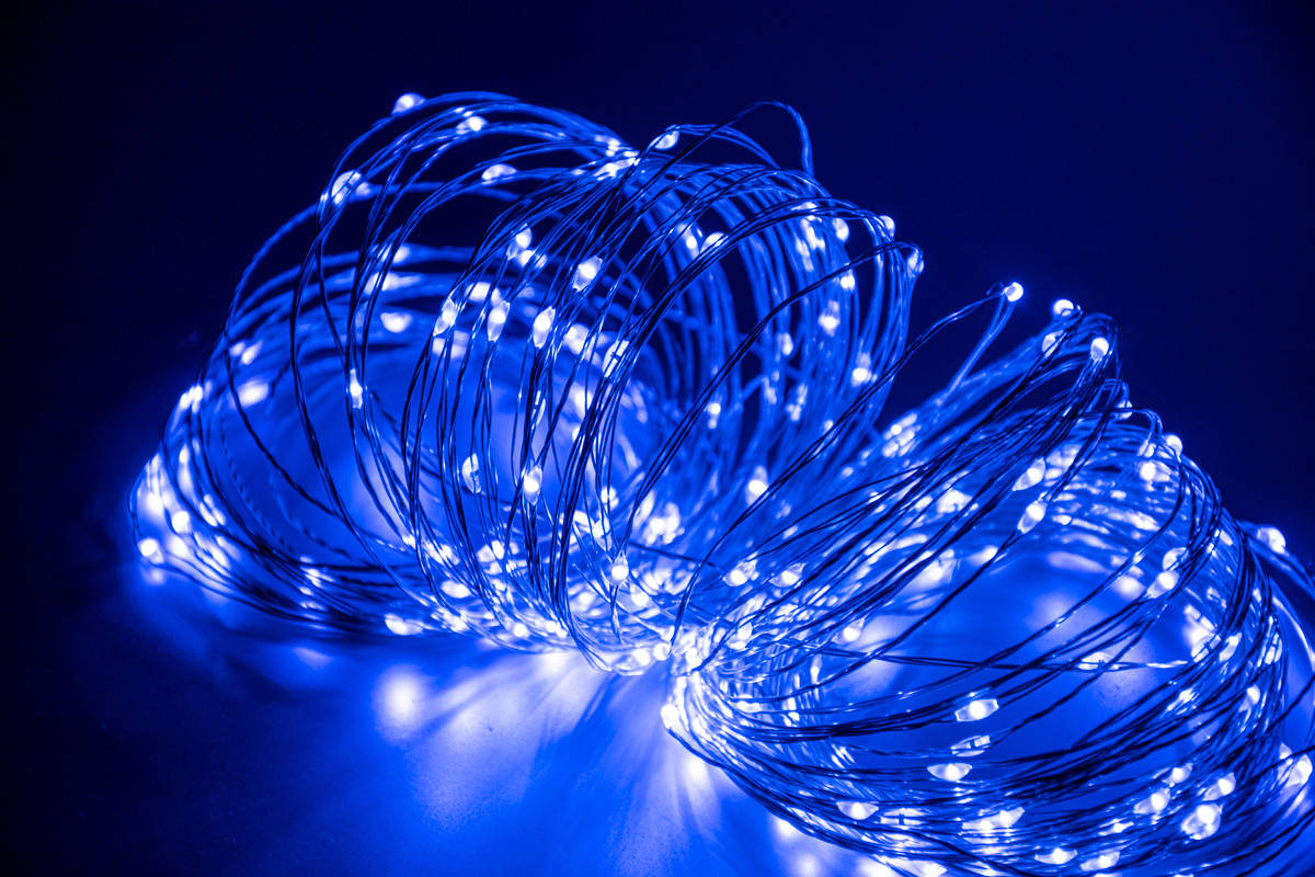 

Лед гирлянда роса 200 LED Copper 21.5м, светодиодная гирлянда на елку с контроллером Синяя (гірлянда) (NS)