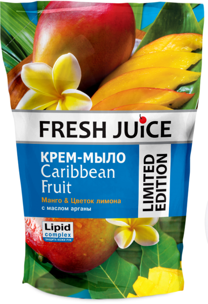 

Жидкое крем - мыло Fresh Juice , манго и цветок лимона с маслом арганы, 460 мл.