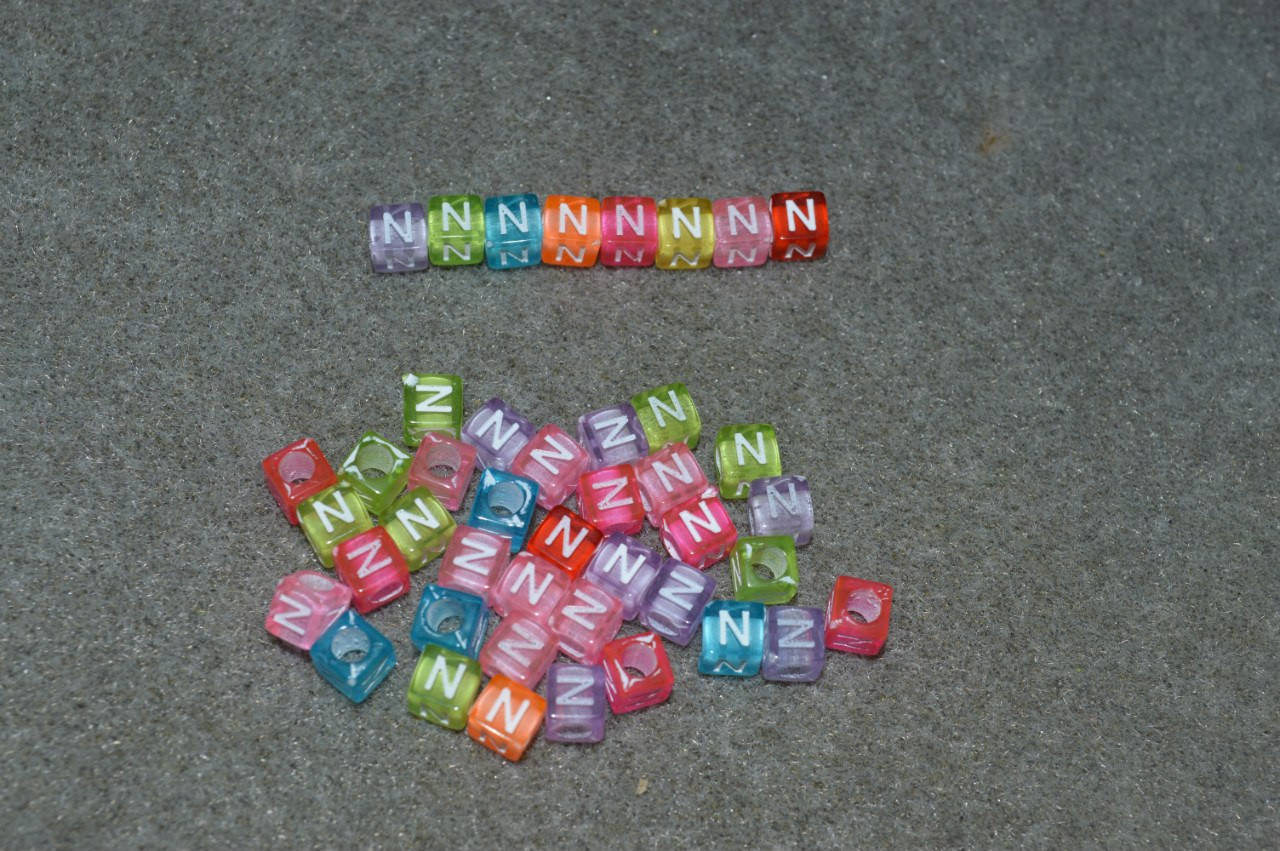 

Бусинки кубики английский алфавит. " N "