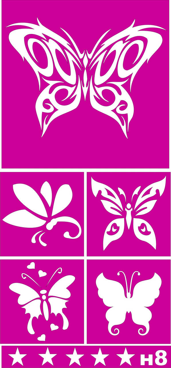 

№ Н8 - трафарет для био тату хной и глиттером от Boni Kasel 20*9 см