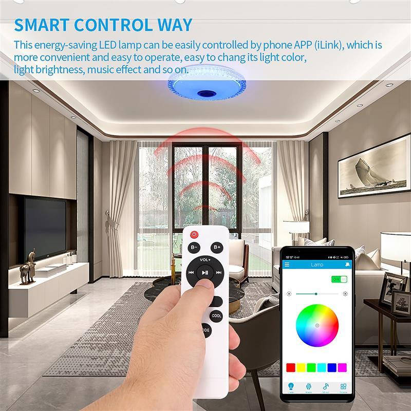 

Светодиодная люстра с колонкой и RGB подсветкой LY6121/40W*2 LED+BLUETOOTH (WT)
