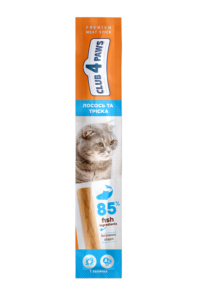 

Лакомства Club 4 Paws Мясная палочка с лососем и треской 5 г