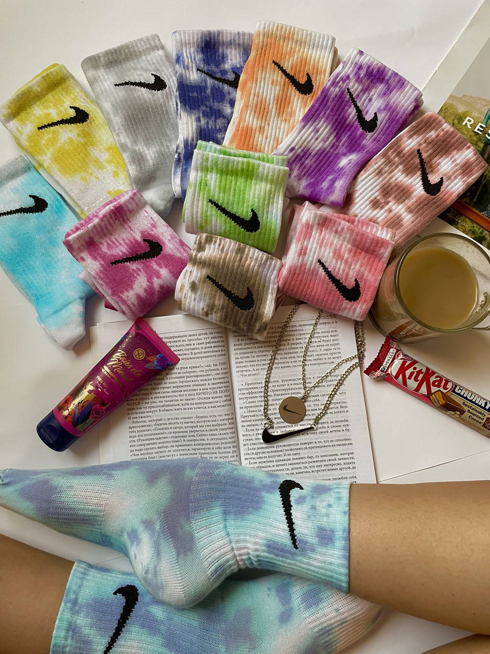 

Носки Nike,puma,adidas,спорт tie-dye