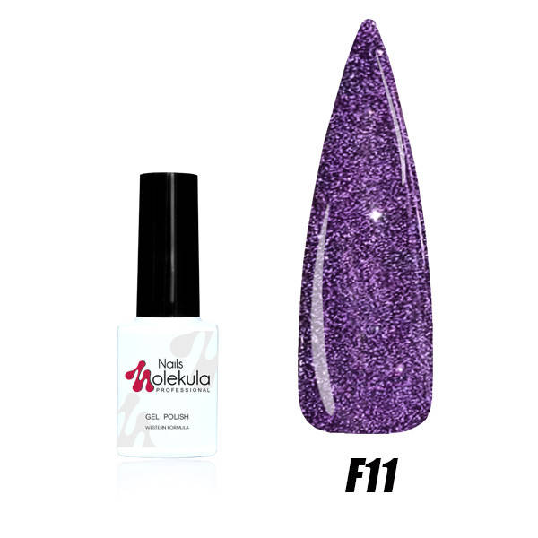Molekula Гель-лак FLASH Effect 6ml светоотражающий F 11 темно-фиолетовый