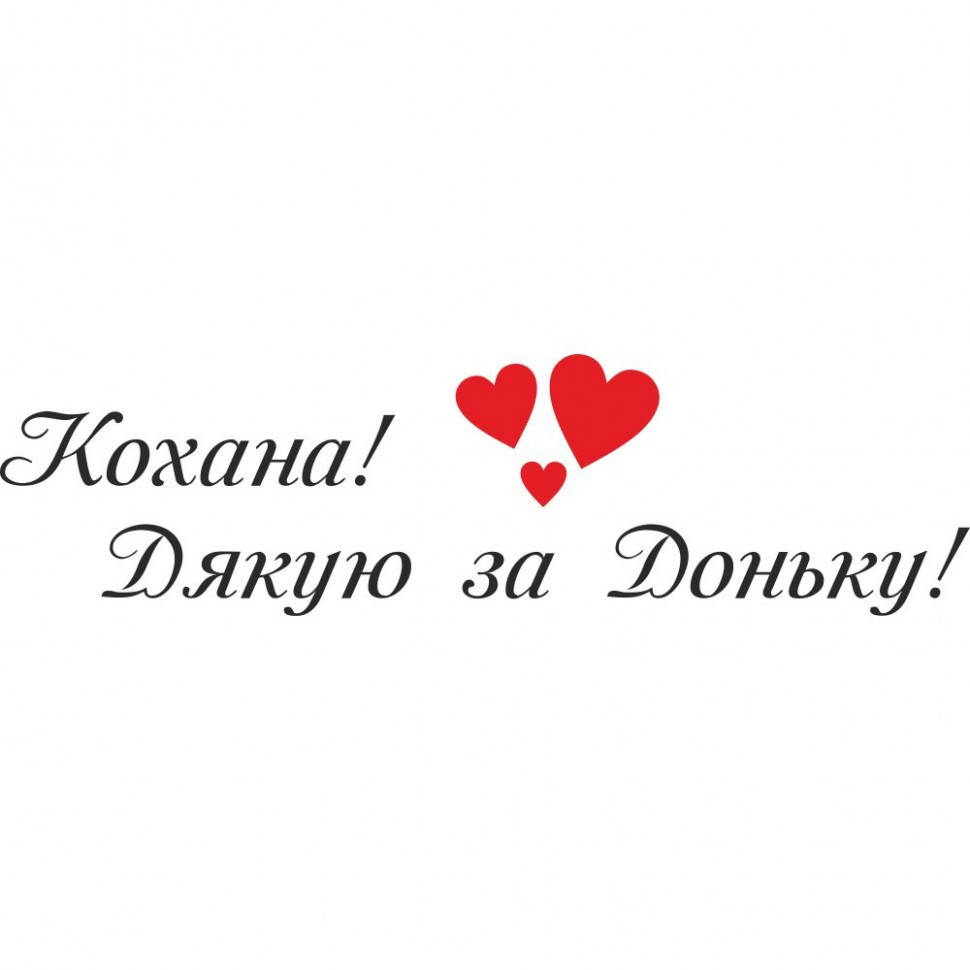 

Виниловая наклейка на выписку из роддома - Кохана! Дякую за Доньку!