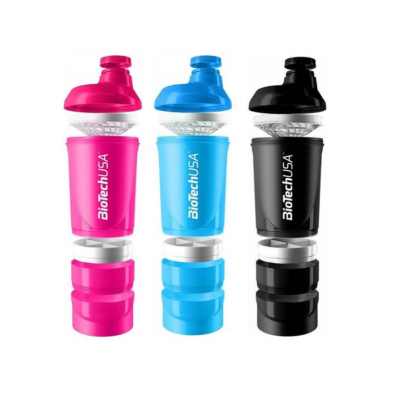 

Шейкер с контейнером и таблетницей BioTech USA Vawe Shaker 3in1 600ml + 350ml