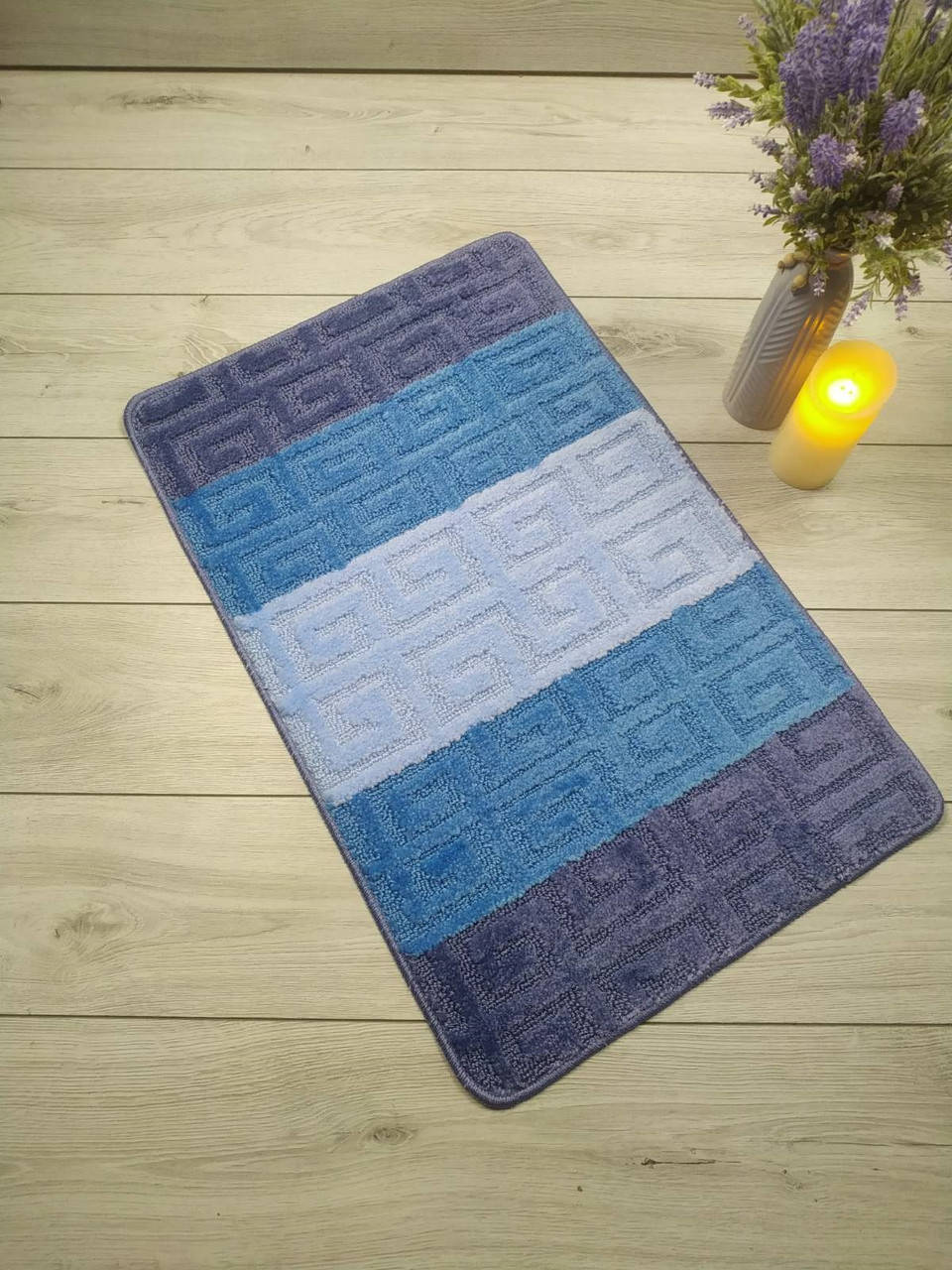 

Коврик ТМ Banyolin Silver 60х100см цвет-синий "версаче new"SLV08_blue