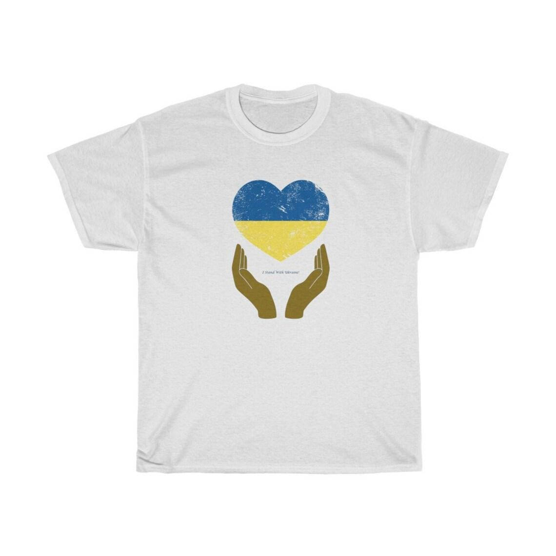 

Футболка с оригинальным принтом "I stand with Ukraine, Белый