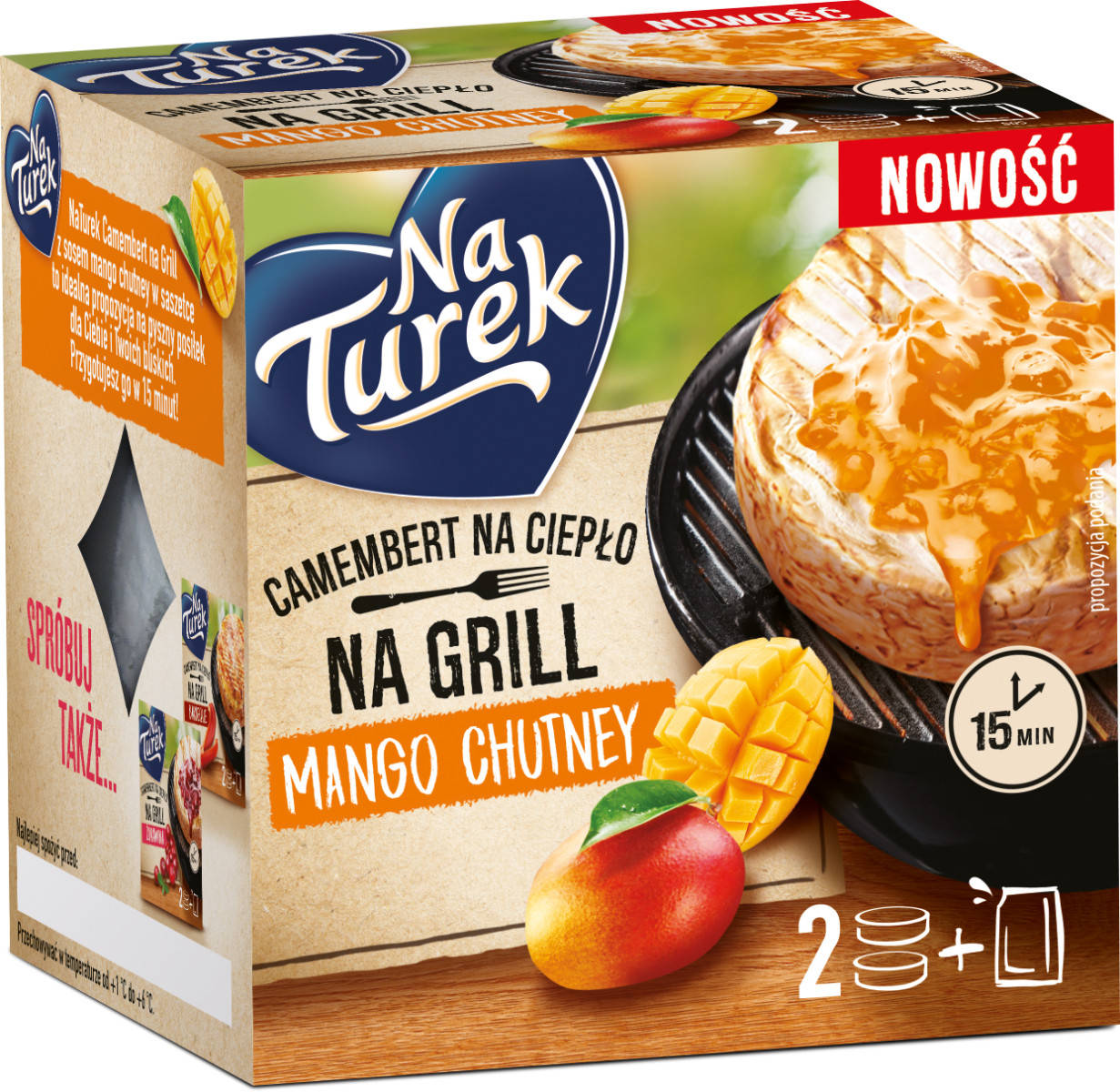 

NATUREK CAMEMBERT GRILL mango chutney 2шт в упаковке