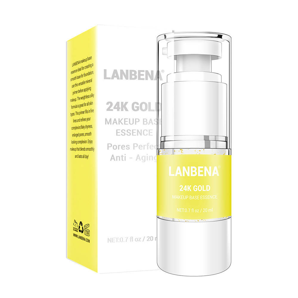 

БЕЗ КОРОБКИ! Антивозрастная основа под макияж с золотом Lanbena 24k Gold Makeup Base Essence, 20мл