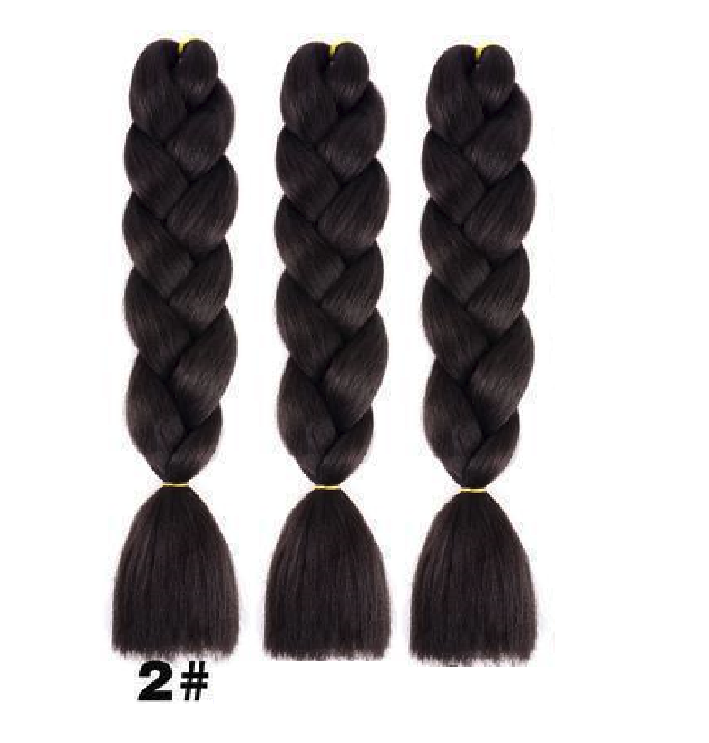 

Канекалоновая коса однотоная - черно-коричневая 60см в косе. Термостойкий. 2#