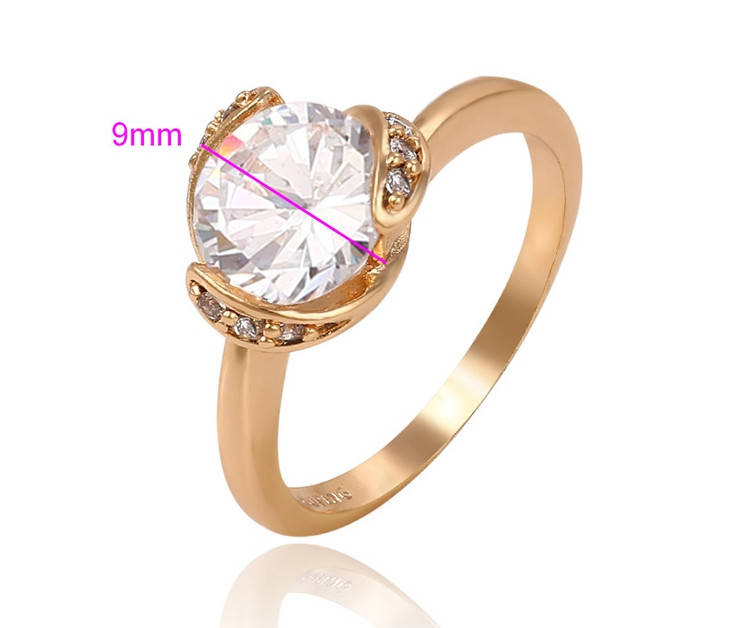 

Кольцо позолоченное, Цветок с цирконием, p.17, медицинский сплав, 18К