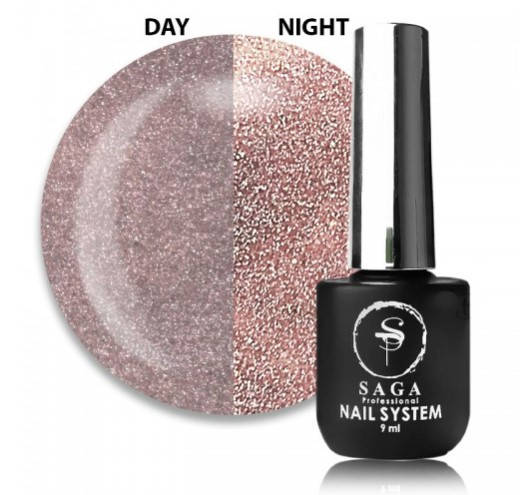 

Светоотражающая база для ногтей Saga Feiry Base №04 розовое золото 9мл