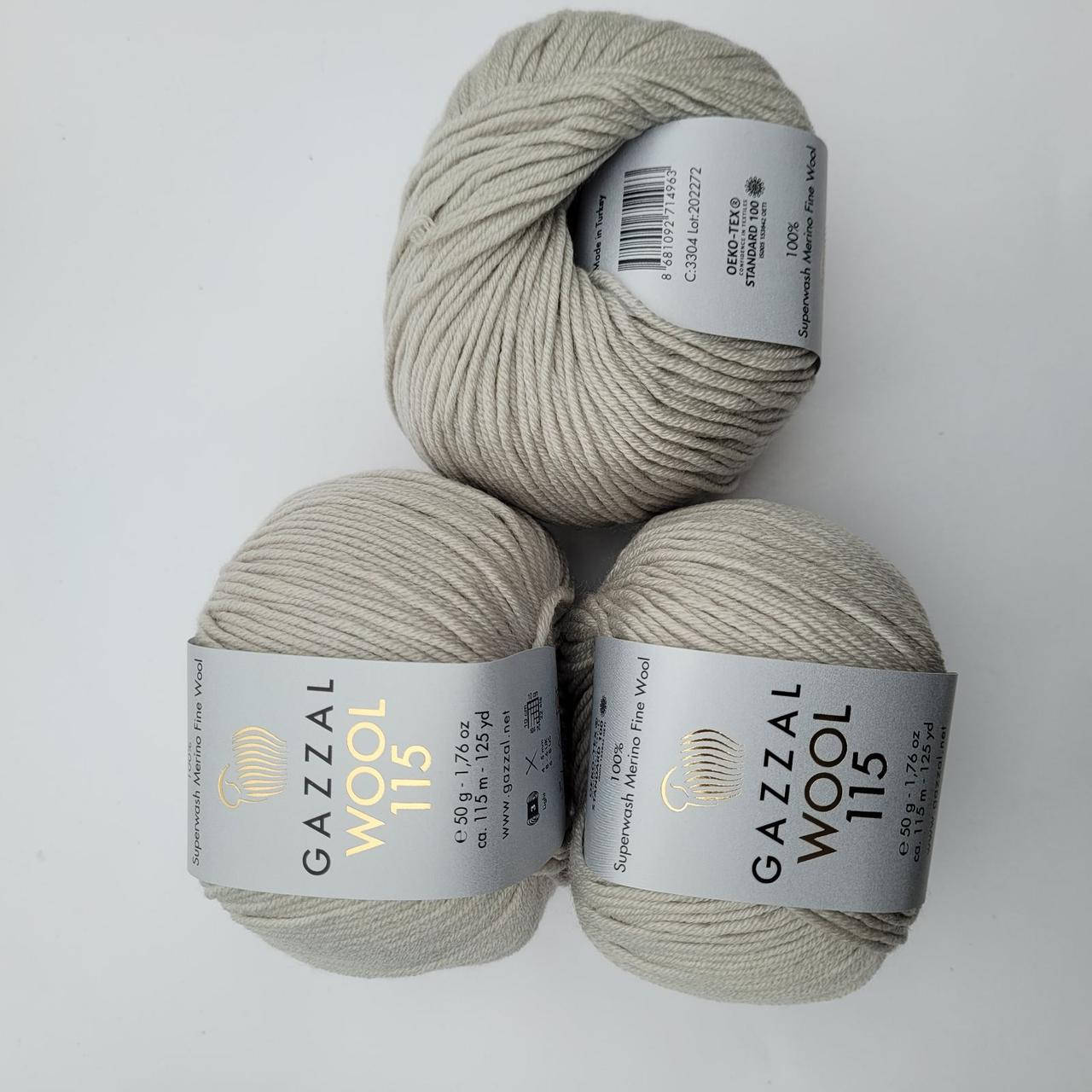 

Gazzal Wool 115 (Газал Вул 115) 3304 100% Superwash Merino Fine Wool