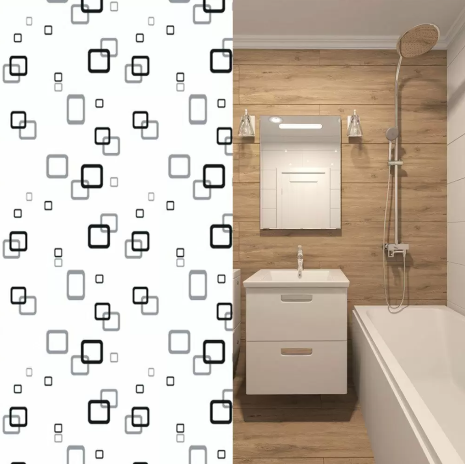 

Шторка для ванной и душа тканевая Reflection 180x200 (NJ01553)