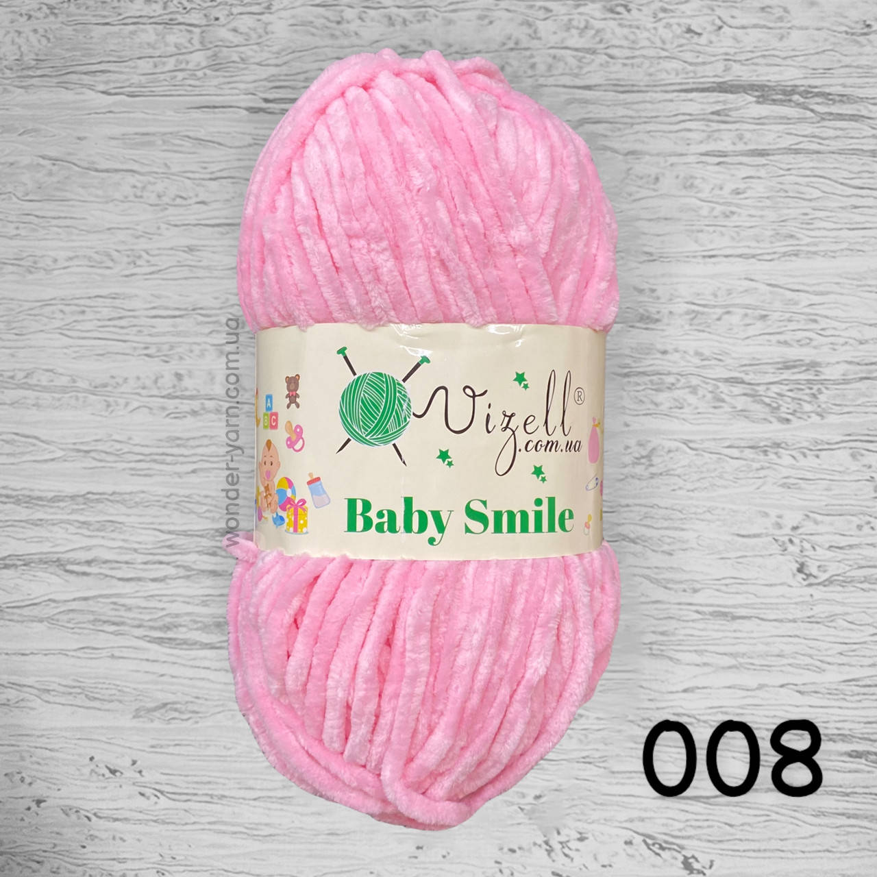 

Плюшевая пряжа Vizell Baby Smile / Визель Беби Смайл 008 светло-розовый