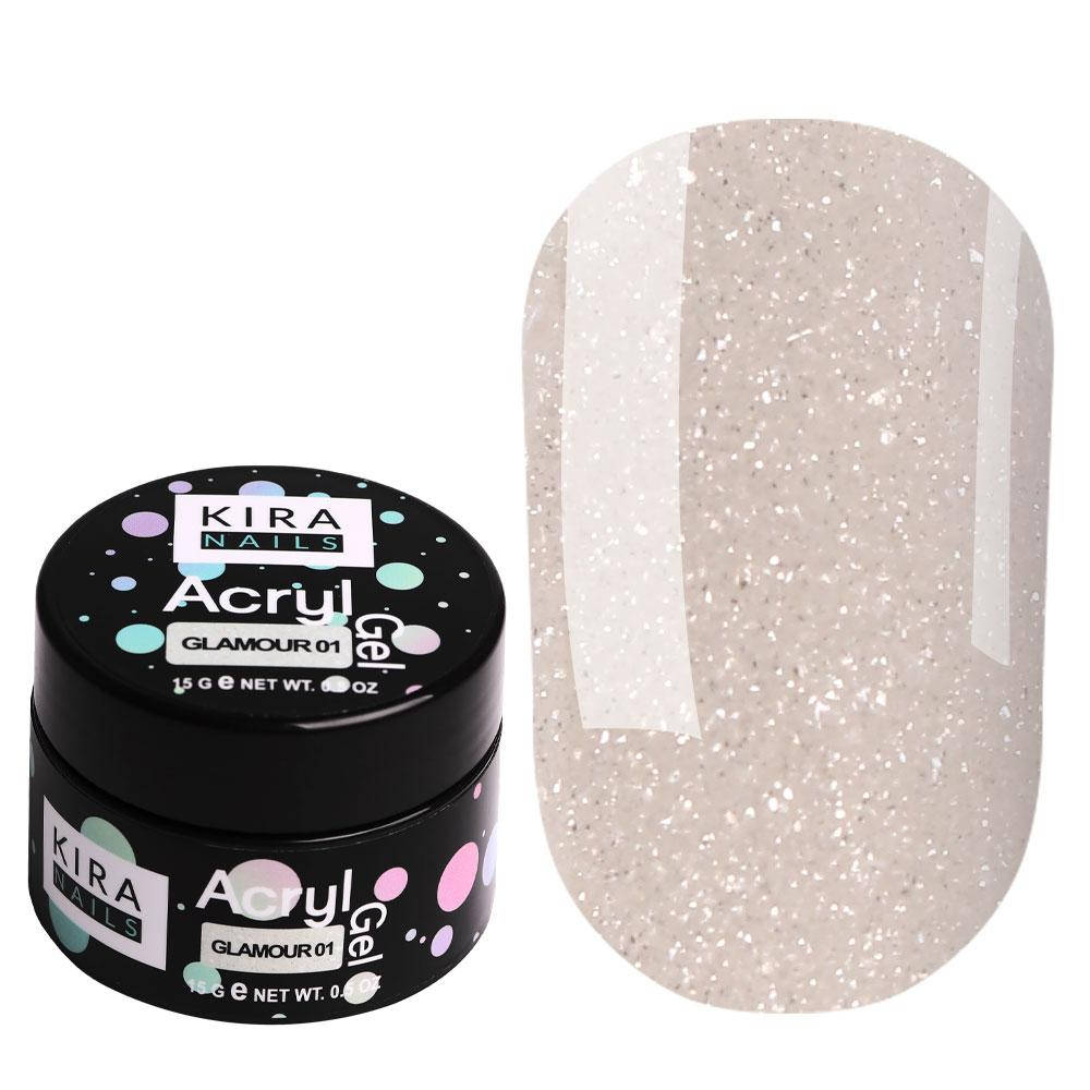 

Kira Nails Acryl Gel Glamour 01, 15 г