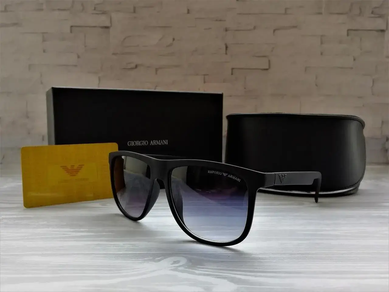 

Мужские Очки Emporio Armani Солнцезащитные Очки Армани Черные Матовые, Черный