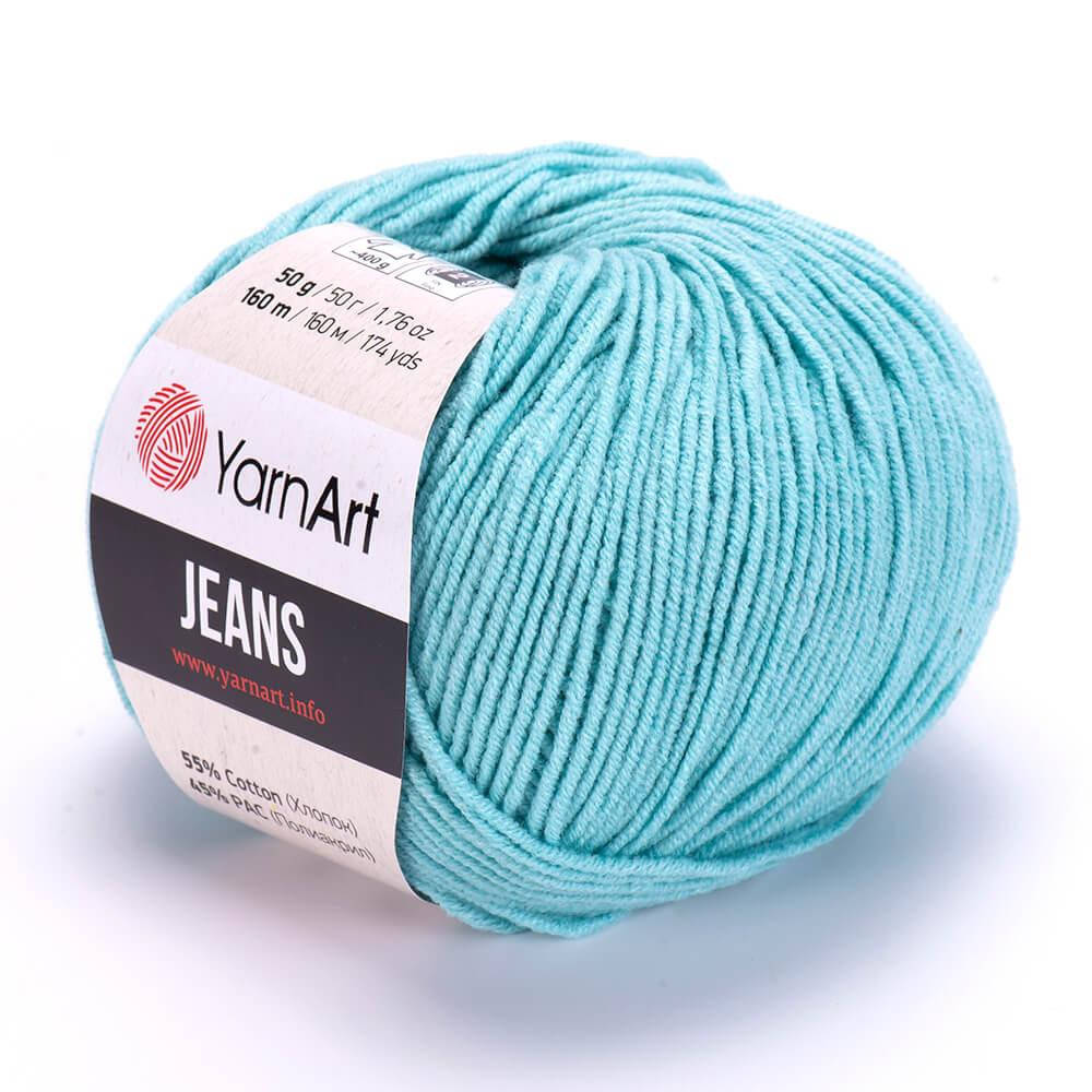 

81 Пряжа YarnArt Jeans голубая мята, Голубой