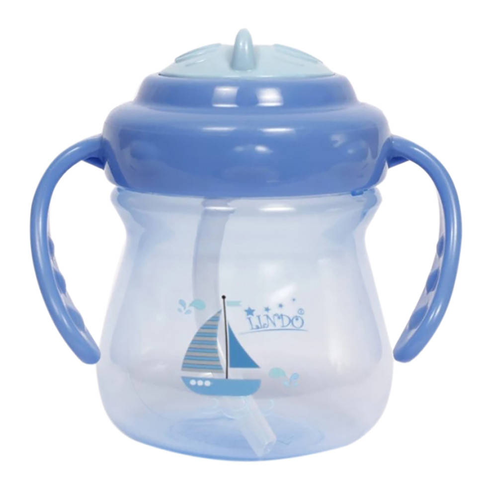 

Поильник-непроливайка с силиконовой трубочкой голубой Lindo 250 мл (8850215007088)