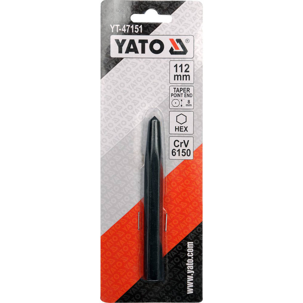 

Кернер Center Punch 8х112 мм HEX CrV YATO (YT-47151)