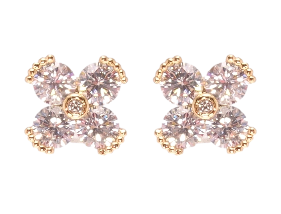 

Серьги Xuping Позолота 18K гвоздики (пусеты) "Цветочки из фианитов"