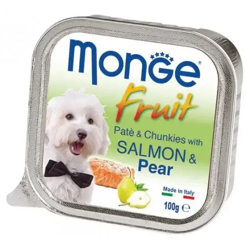 

Влажный корм MONGE DOG FRUIT с лососем и грушей, 100 г