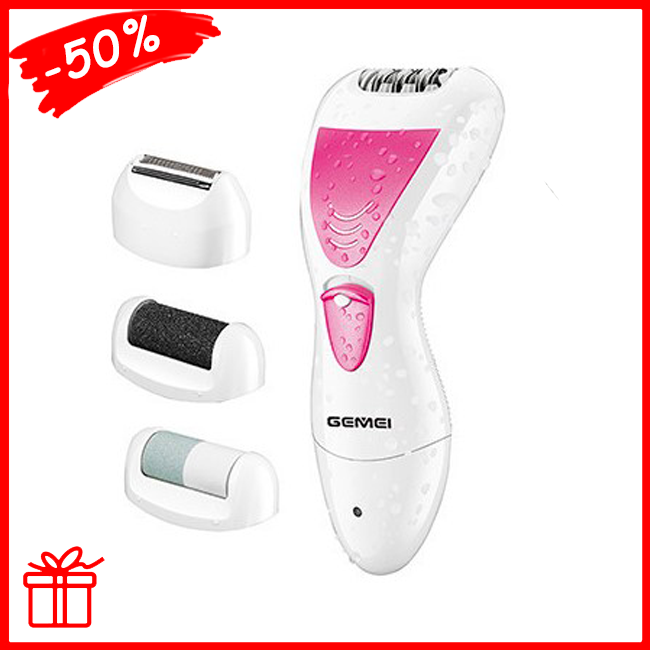 

Женский эпилятор 4 в 1 Gemei GM 7006, триммер бритва для бикини, пемза для ног