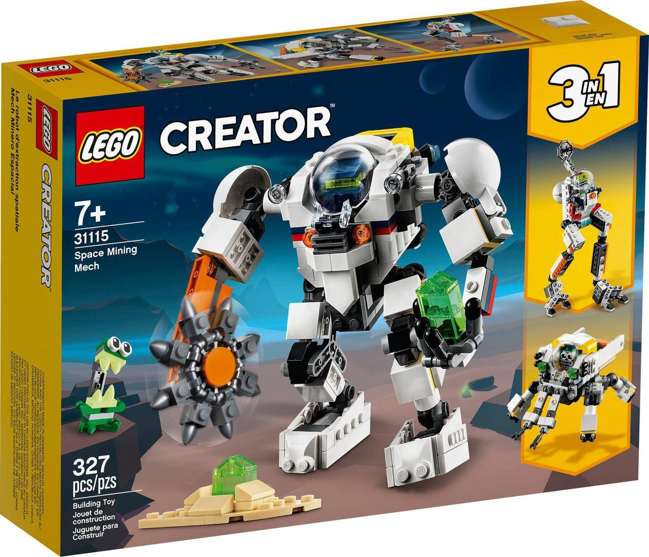

Конструктор Lego Creator 3-in-1 Космический робот для горных работ 327 деталей (31115), Разные цвета