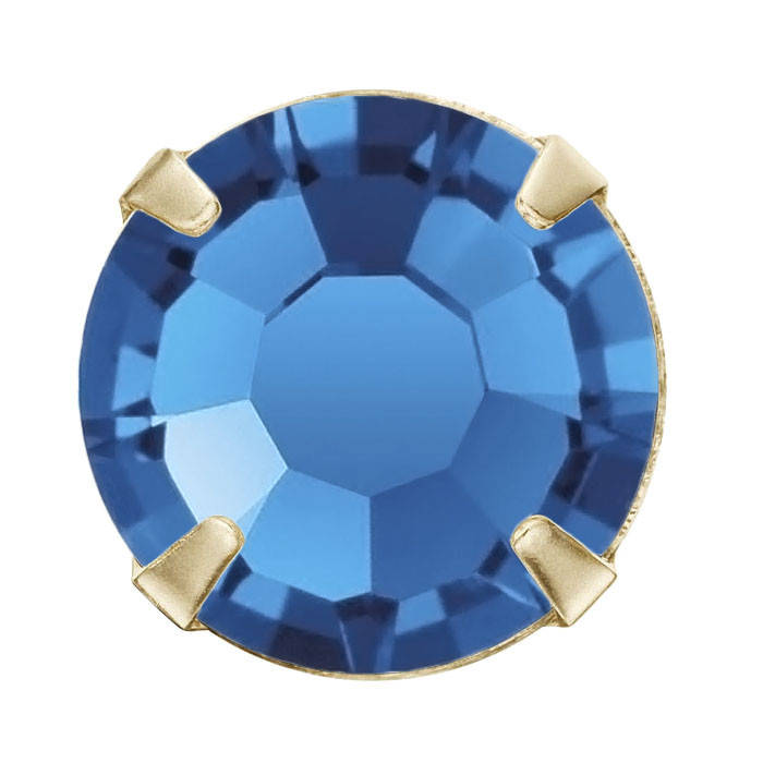 

Стразы в цапах Preciosa (Чехия)  Capri Blue/золото, Синий