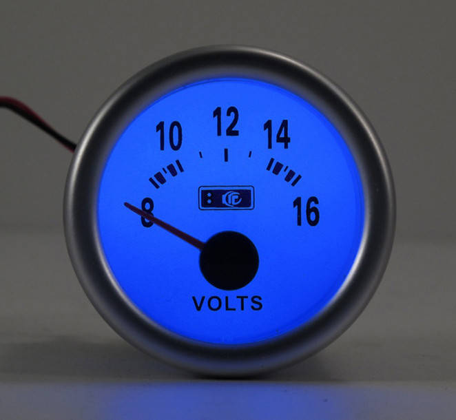 

Вольтметр стрелочный Ket Gauge 7701 LED диодный Ø52мм врезной прибор датчик автомобильный