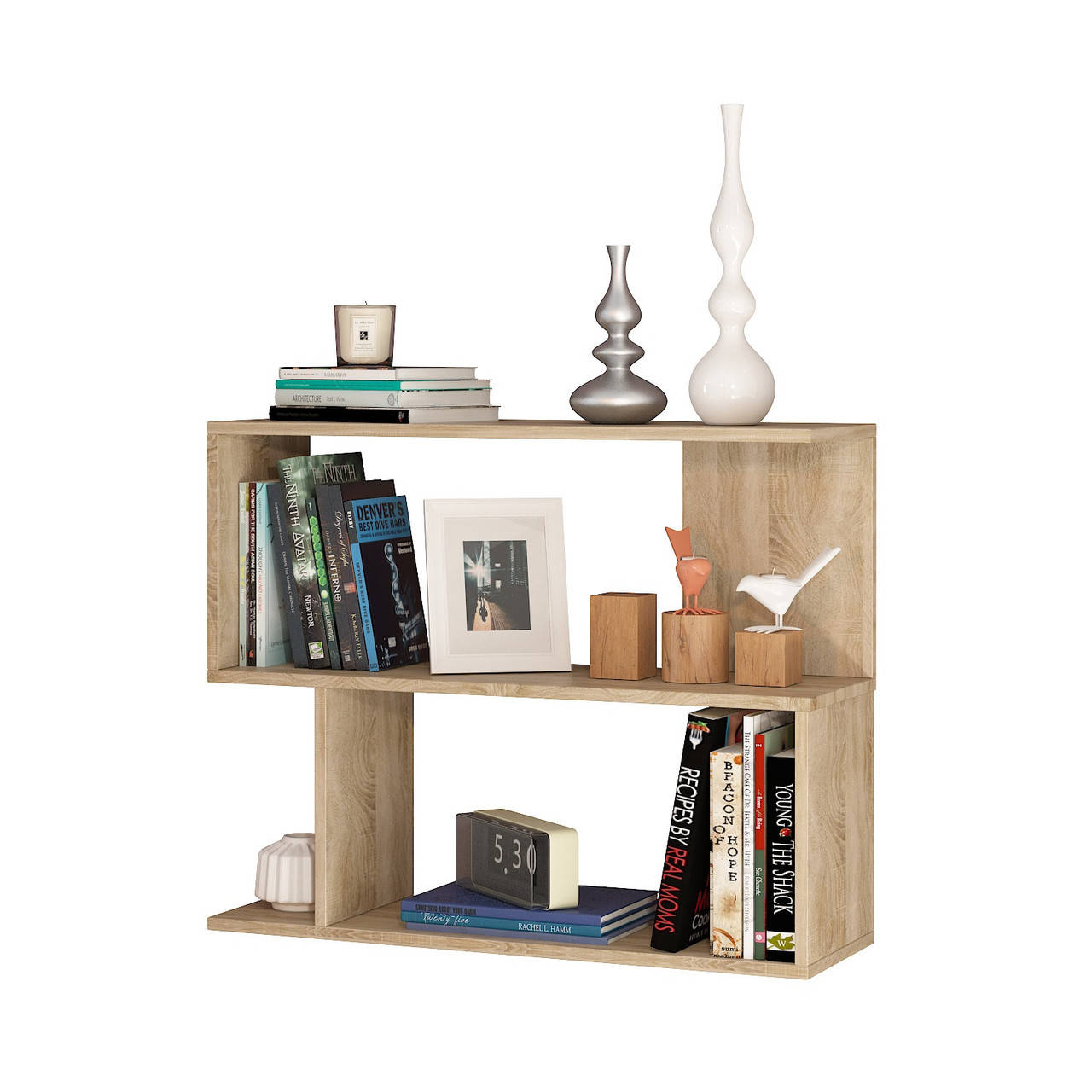 

Навесная книжная полка из ДСП 548×800×250 ПК-10 Дуб Сонома