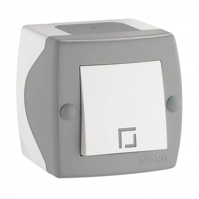 

Выключатель одноклавишный Mono Electric OCTANS серый