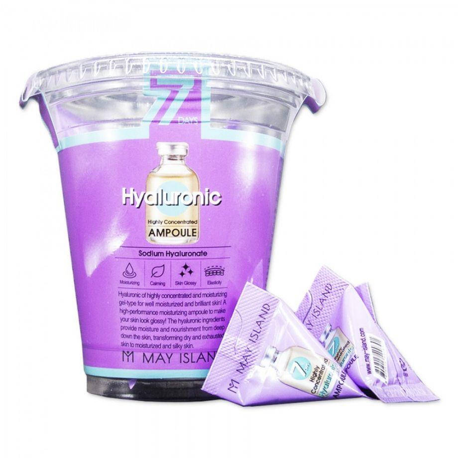 

Набор увлажняющих ампул для лица с гиалуроновой кислотой May Island Seven Days Hyaluronic Ampoule 12шт*3 г