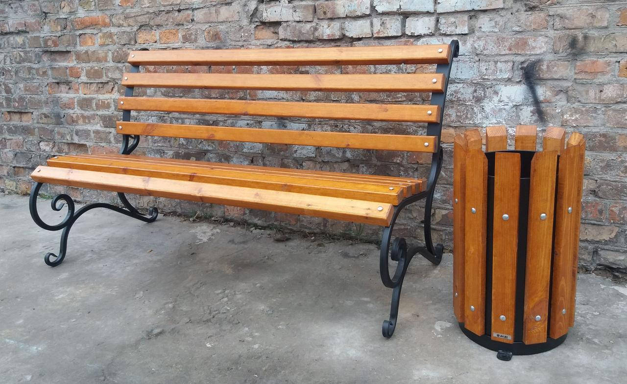 

Кованая лавка садовая Светлана 1,7м (10 брусов)