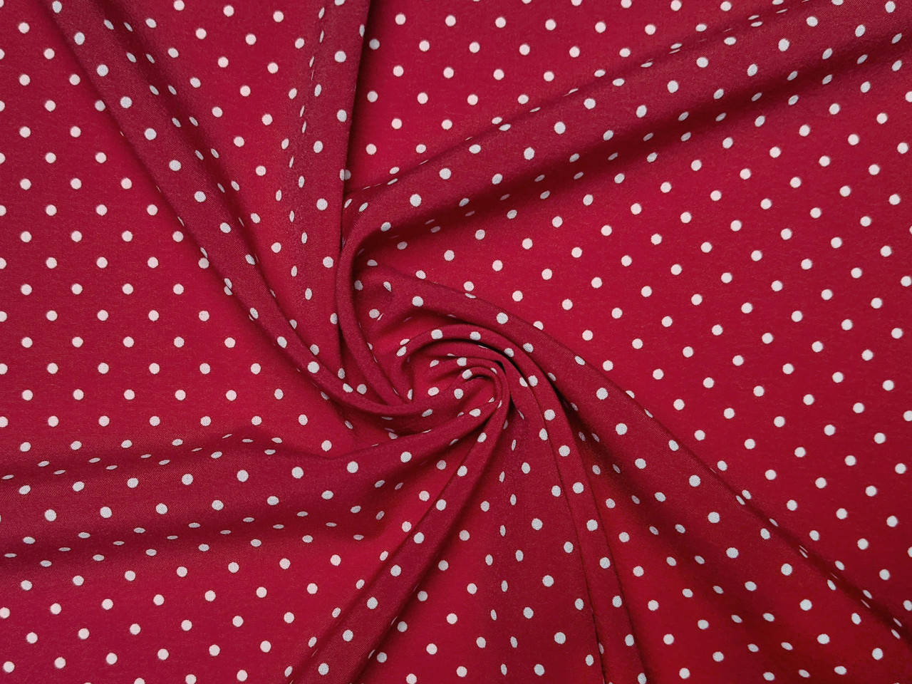 

Ткань Софт принт горошек 2 мм, красный