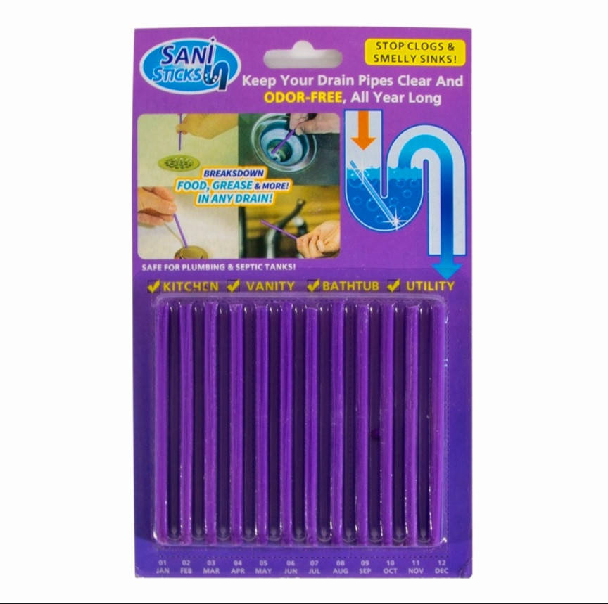 

Палочки от засора канализации и водосточных труб Sаni Stiсk 5429 12 шт фиолетовые