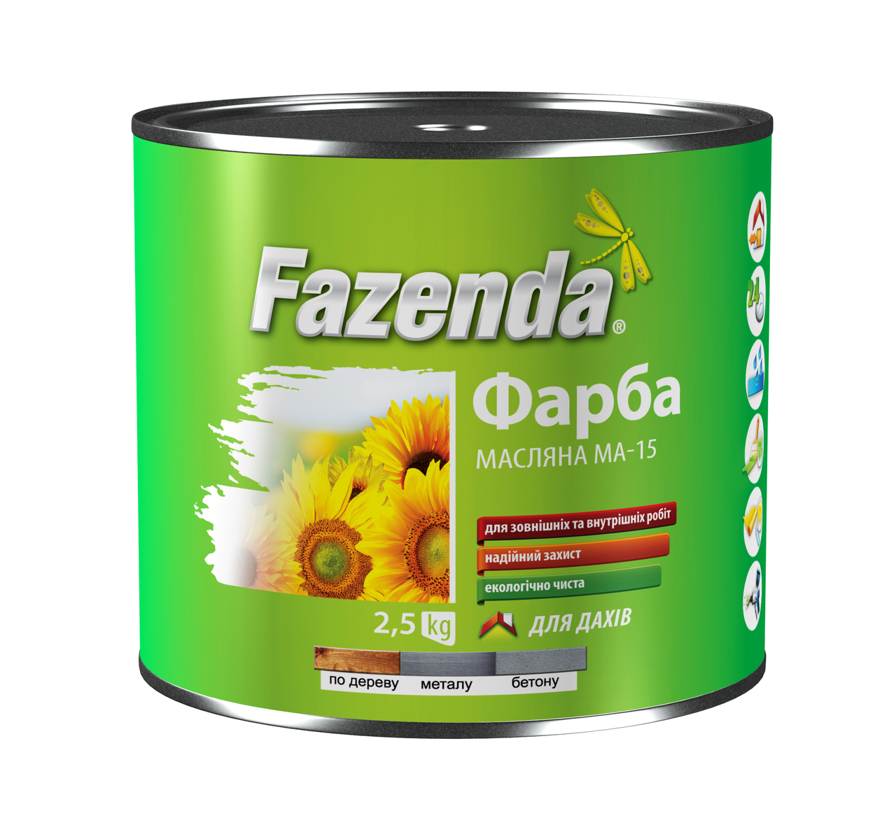 

Краска масляная Fazenda МА-15 2,5 кг. (белая), Белый