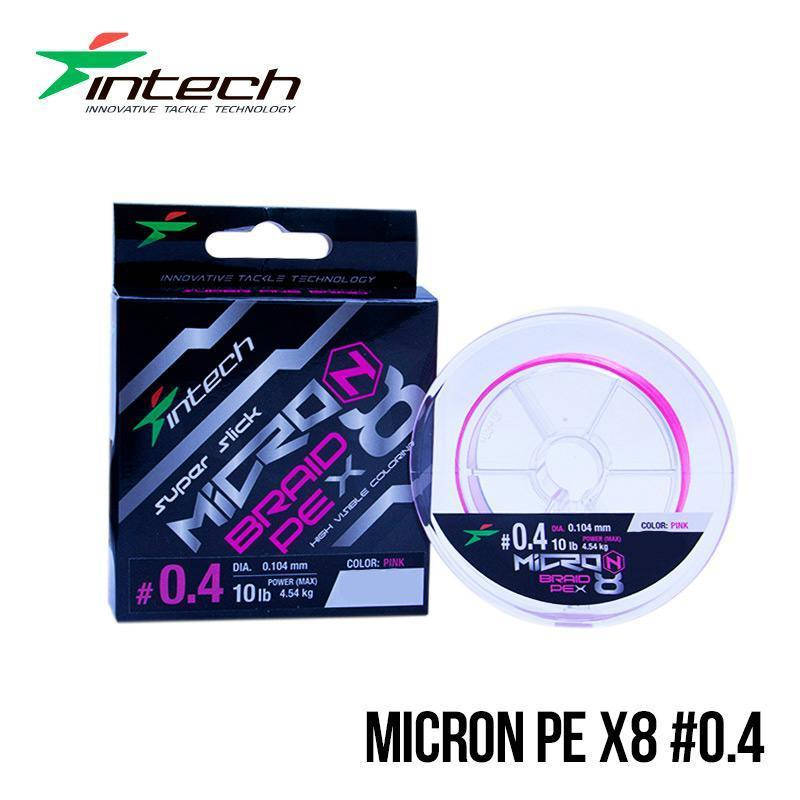 

Шнур плетеный Intech MicroN PE X8 200m (0.4 (10lb / 4.54kg)), Розовый