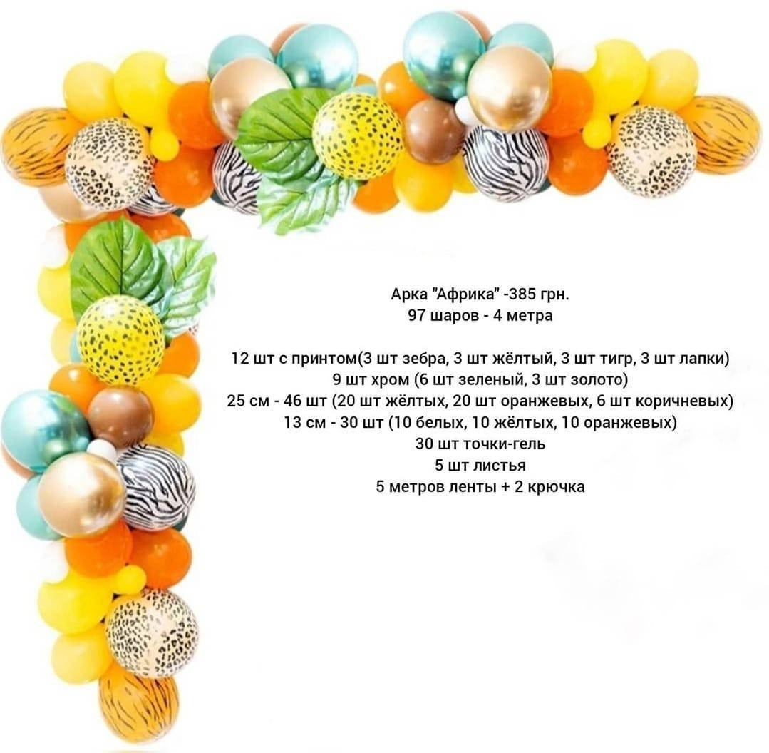 

Арка гирлянда из воздушных шаров АФРИКА